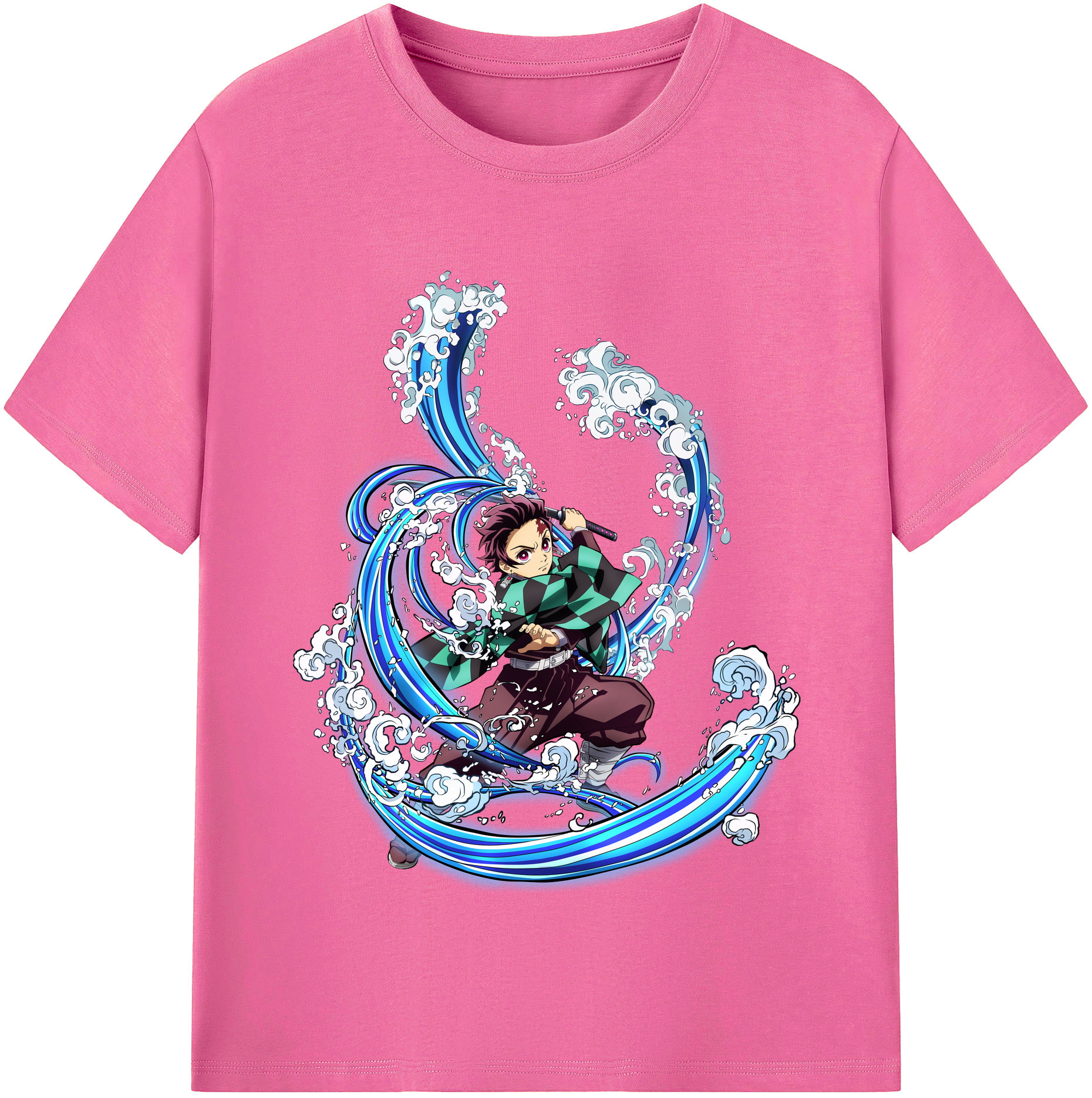 （画像用） 鬼滅の刃 竈門 炭治郎／かまど たんじろう Kamado Tanjirou レディースカジュアルプリントTシャツ（綿100％）